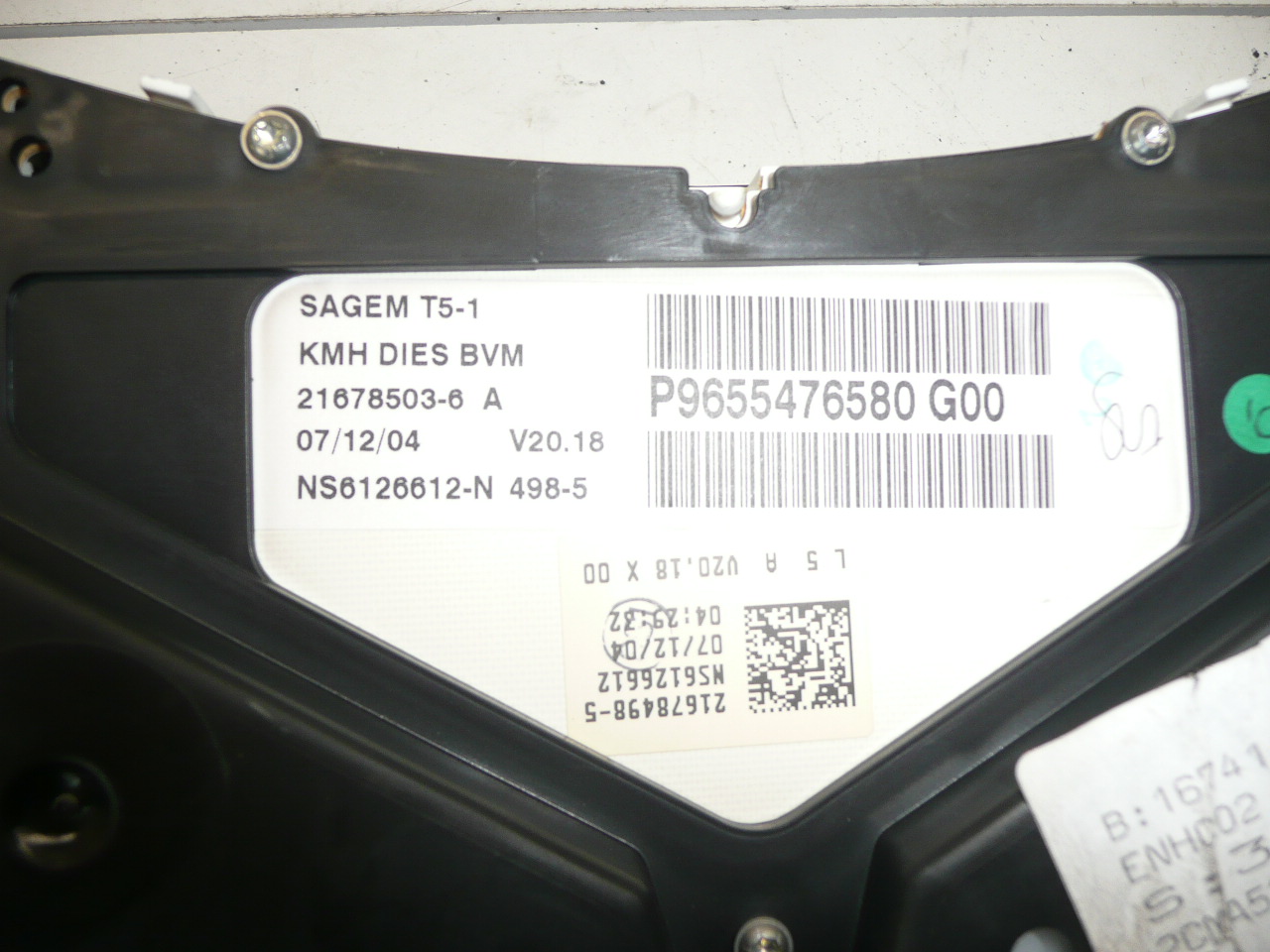 Mileage Peugeot 307 198tis km 9655476580 G00