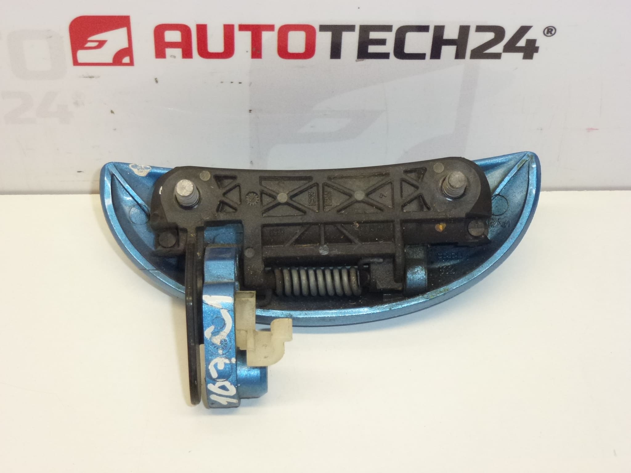 Right front door handle Citroën C1 Peugeot 107 blue metallic 9101AH - Image 2